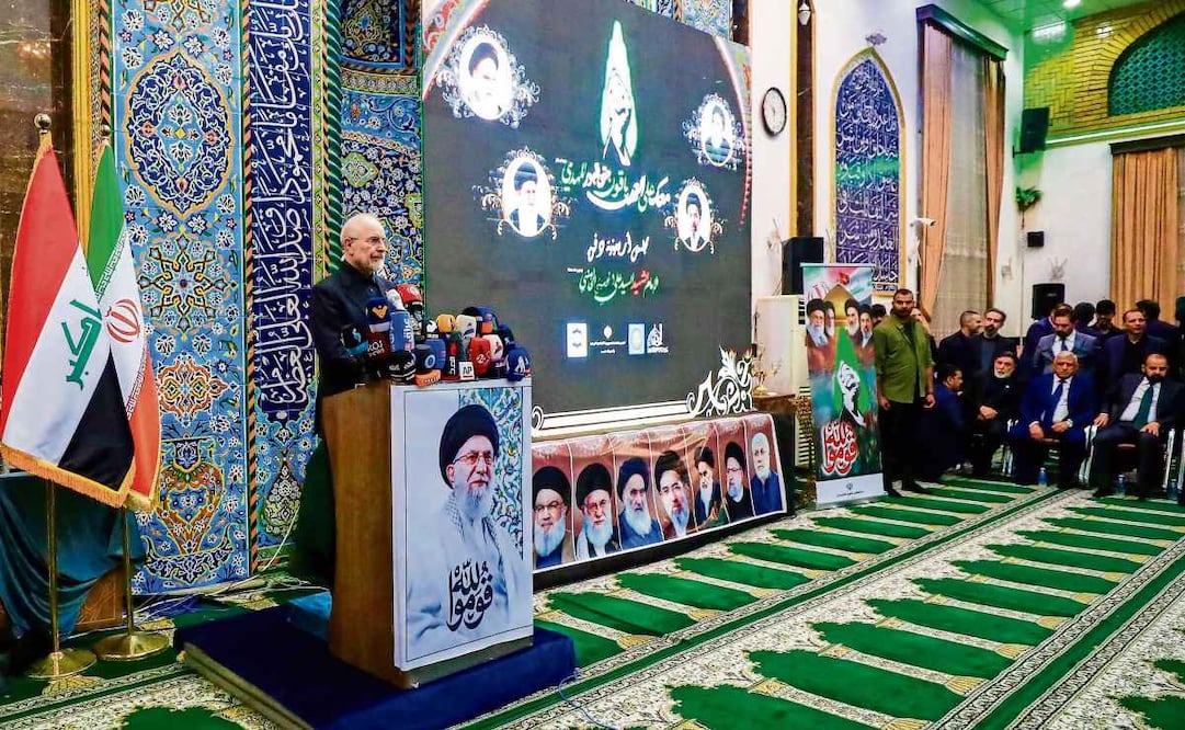 El presidente del Parlamento de Irán, Mohammad Bagher Ghalibaf, ayer en Kerbala. Foto: KARAR JABBAR/AFP