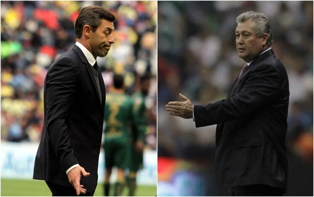 Pedro Caixinha y Víctor Manuel Vucetich, dos de los mejores entrenadores del futbol mexicano, protagonizan la serie por el título entre Guerreros y Gallos Blancos. Foto: Archivo/EL UNIVERSAL