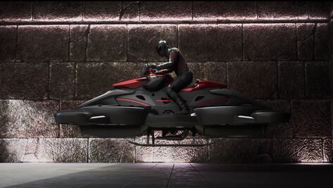 Japón presenta motocicleta voladora que podría alcanzar los 100 km/h 