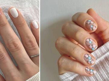 Ideas de manicura coquette para uñas cortas