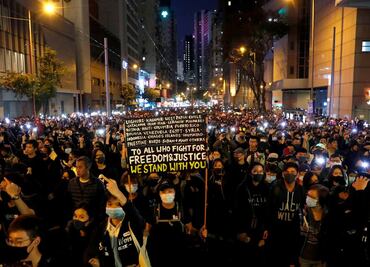 Protestas en Hong Kong cumplen seis meses; "marea negra" regresa a las calles