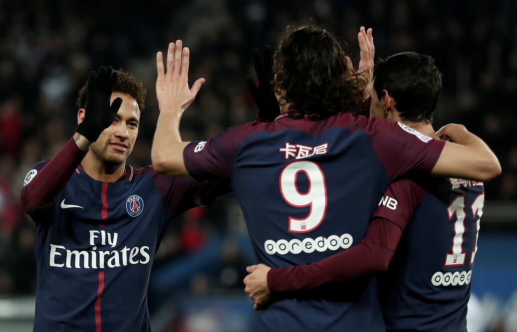 Reuters. Jugadores del PSG durante un juego de Champions League 