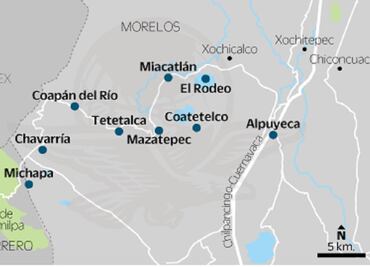 Southeast of Morelos, “under siege” by Los Rojos and Guerreros Unidos