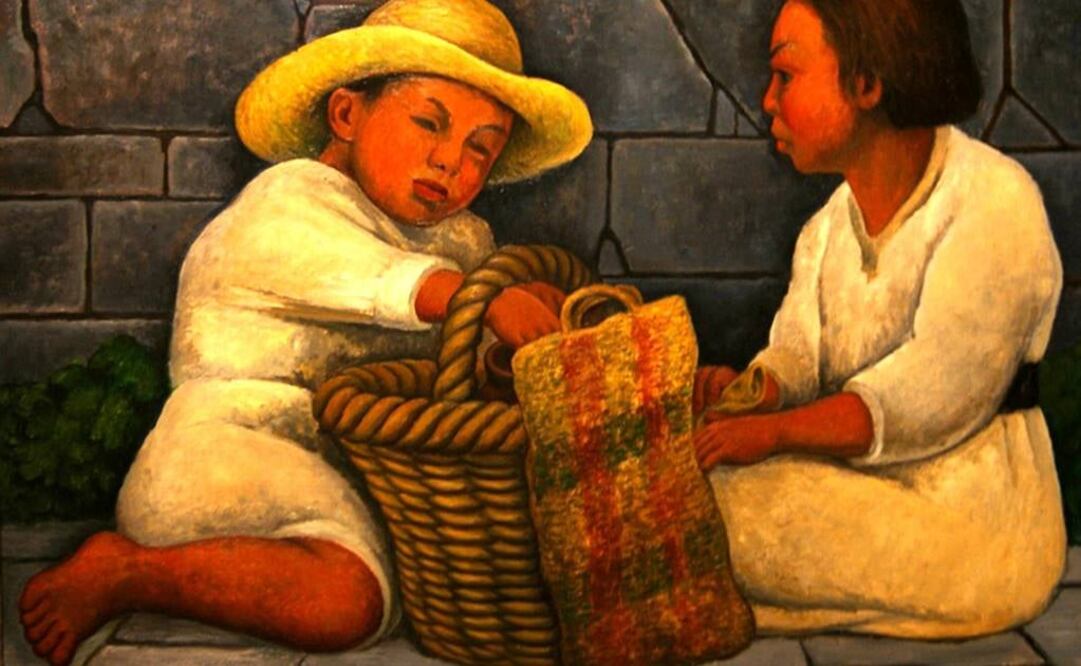 "Niños almorzando” del muralista Diego Rivera.