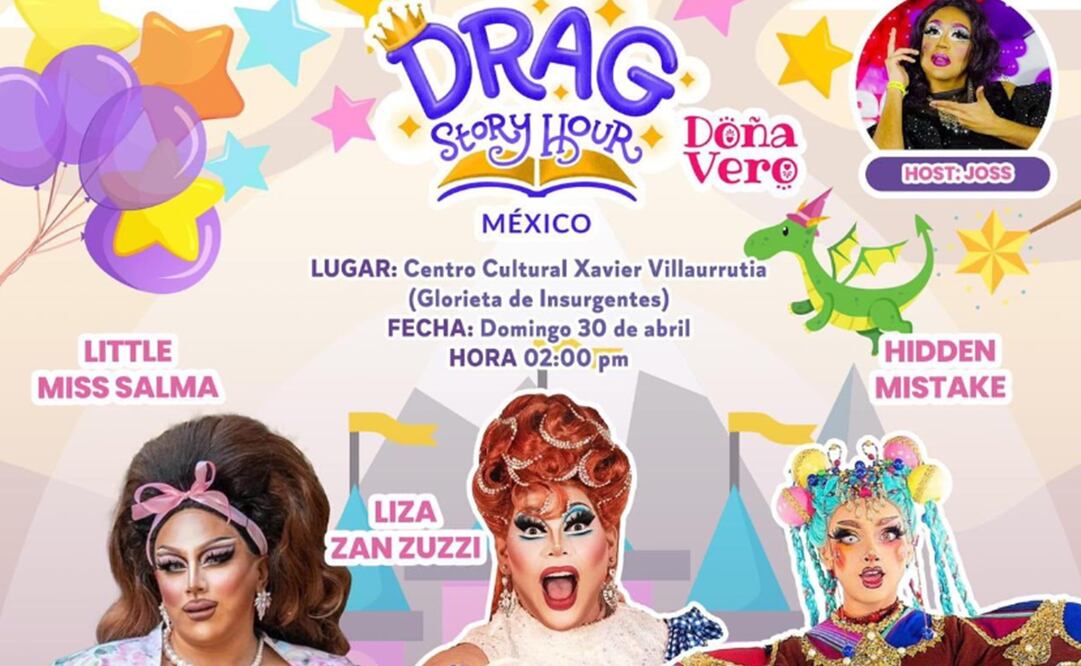 Evento drag queen para día del niño en CDMX. Foto: Especial