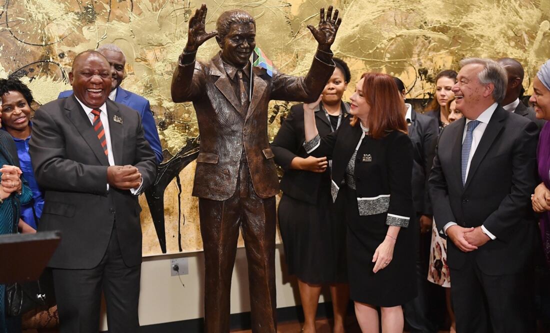 Estatua de Nelson Mandela en la sede de la ONU (Foto: EFE)