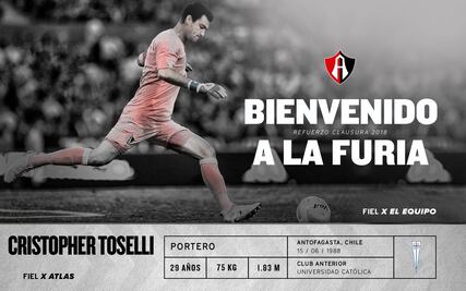 Cristopher Toselli llega para triunfar en Atlas