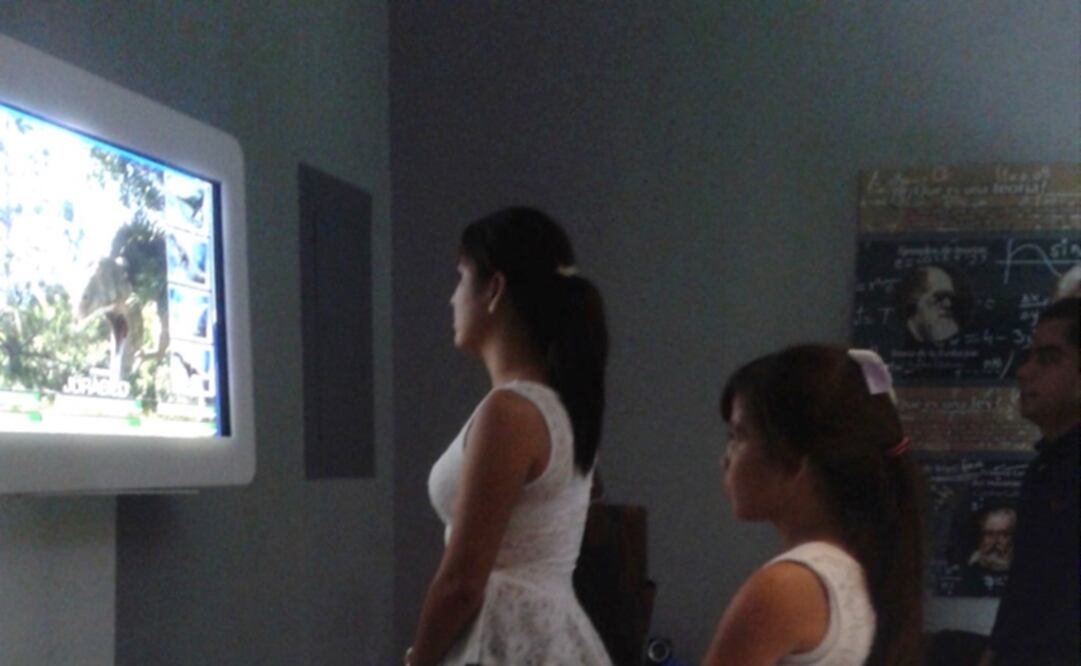 Esta línea de tiempo interactiva se trata de una plataforma en la que se detecta la presencia de los visitantes a través de sensores. FOTO: