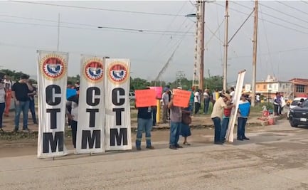 Integrantes de la CTM protestan en refinería de Salina Cruz, Oaxaca; exigen que Pemex pague adeudos a proveedores 