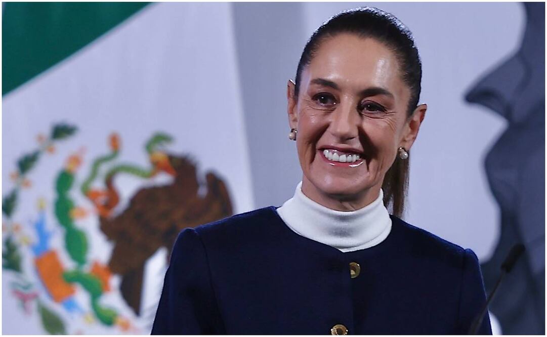 Claudia Sheinbaum, presidenta de México, durante su mañanera en Palacio Nacional, el 13 de enero del 2025. Foto: Berenice Fregoso / EL UNIVERSAL