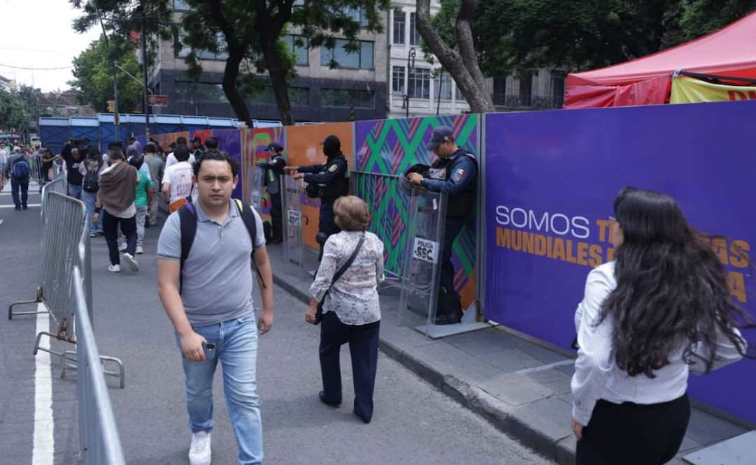 Accesos al Fan Fest del Zócalo sólo por calles 20 de Noviembre y Pino Suárez. Foto: Fernanda Rojas / EL UNIVERSAL