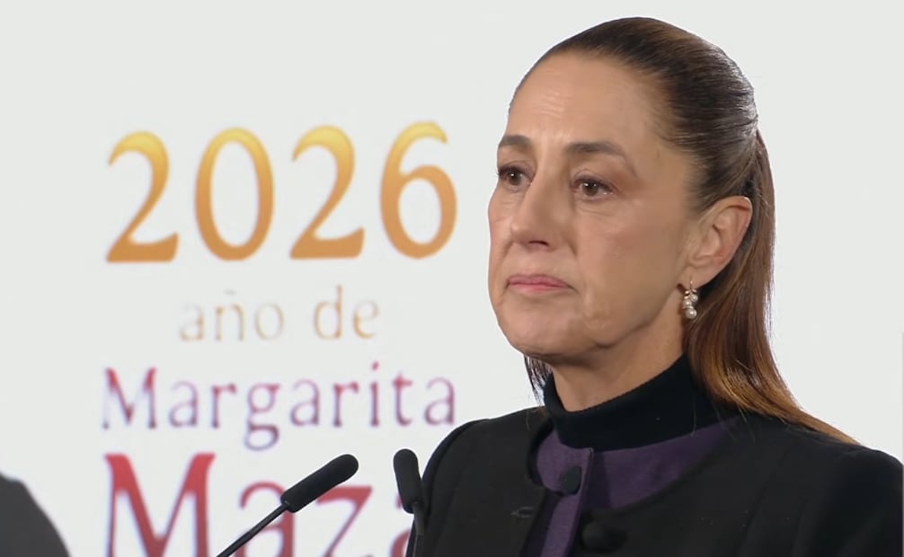 La presidenta Claudia Sheinbaum durante la mañanera de este 23 de febrero del 2026. Foto: Captura de pantalla