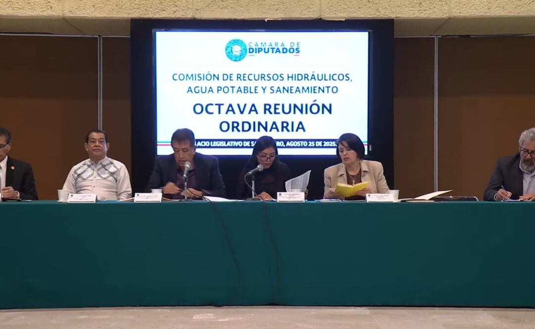 Reunión de la Comisión de Recursos Hidráulicos, Agua Potable y Saneamiento de la Cámara de Diputados este lunes 25 de agosto de 2025. Foto: Especial