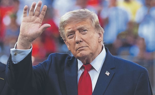 El presidente Donald Trump, en la clausura del Mundial de Futbol, en Nueva Jersey. Foto: AFP
