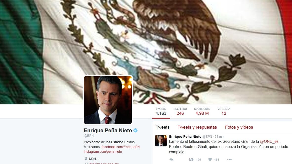 Imagen tomada del Twitter de Enrique Peña Nieto