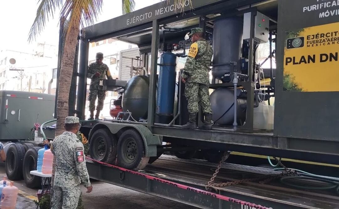 Elementos del ejército siguen plan DNIII tras paso del huracán Otis en Acapulco, Guerrero. Foto: Especial