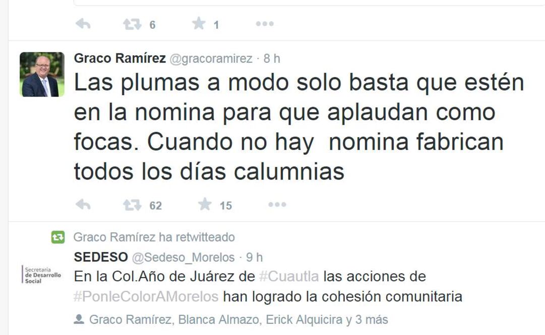 Tuit de Graco desata polémica