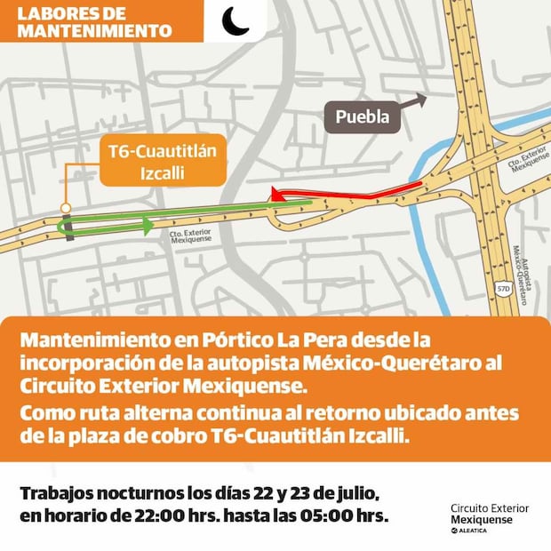 Circuito Exterior Mexiquense permanecerá cerrado por mantenimiento (22/07/2026). Foto: Especial