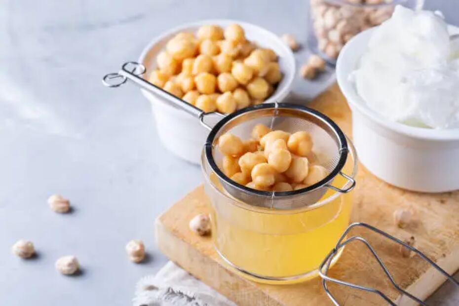 La aquafaba se obtiene del agua de los garbanzos y es el sustituto perfecto para lograr un capeado sin huevo. Foto: Unsplash