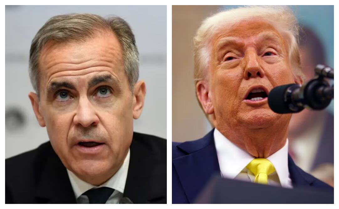 El presidente de Estados Unidos, Donald Trump, felicitó al primer ministro de Canadá, Mark Carney, por su victoria en las elecciones legislativas. Foto: Especial
