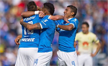 Cruz Azul le mete tres goles al América en seis minutos 