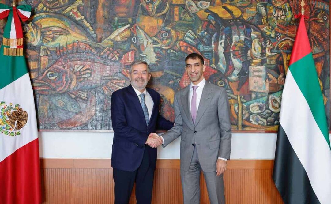 Canciller de la Fuente recibe a ministro de Emiratos Árabes. Foto: Especial