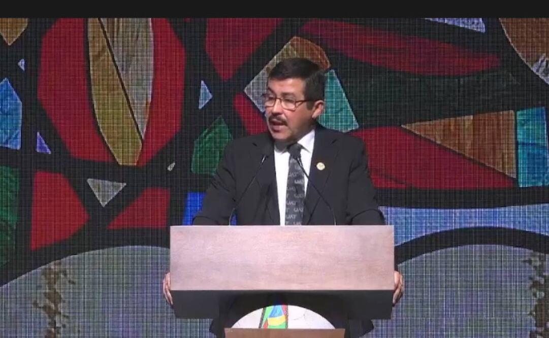 Rector de Universidad Autónoma de Tamaulipas da su primer informe de labores (07/04/2025). Foto: Especial