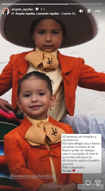 Con esta foto, Ángela Aguilar felicita a su hermano Leonardo.