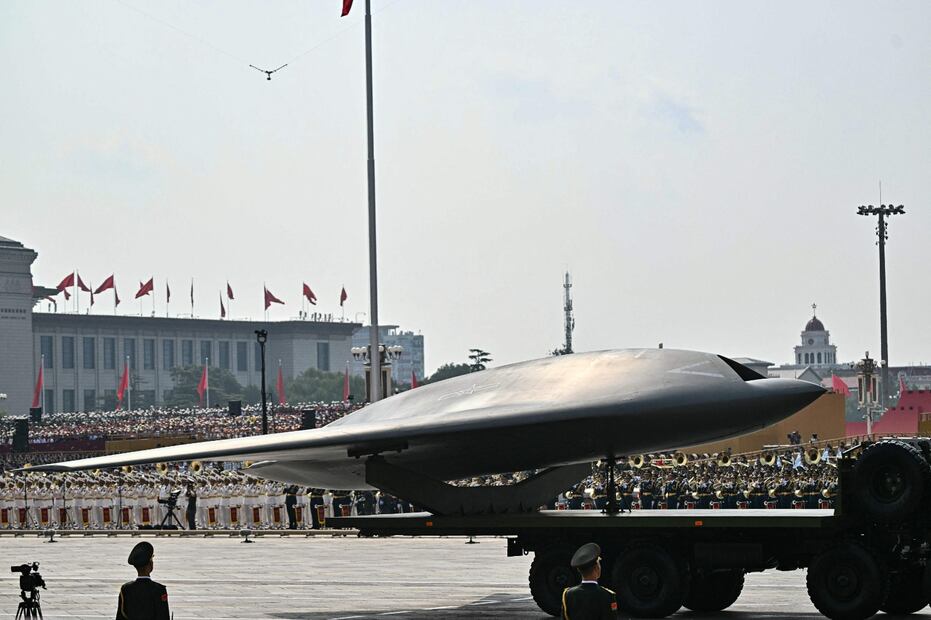 Los vehículos no tripulados fueron una parte importante del desfile. Foto: AFP