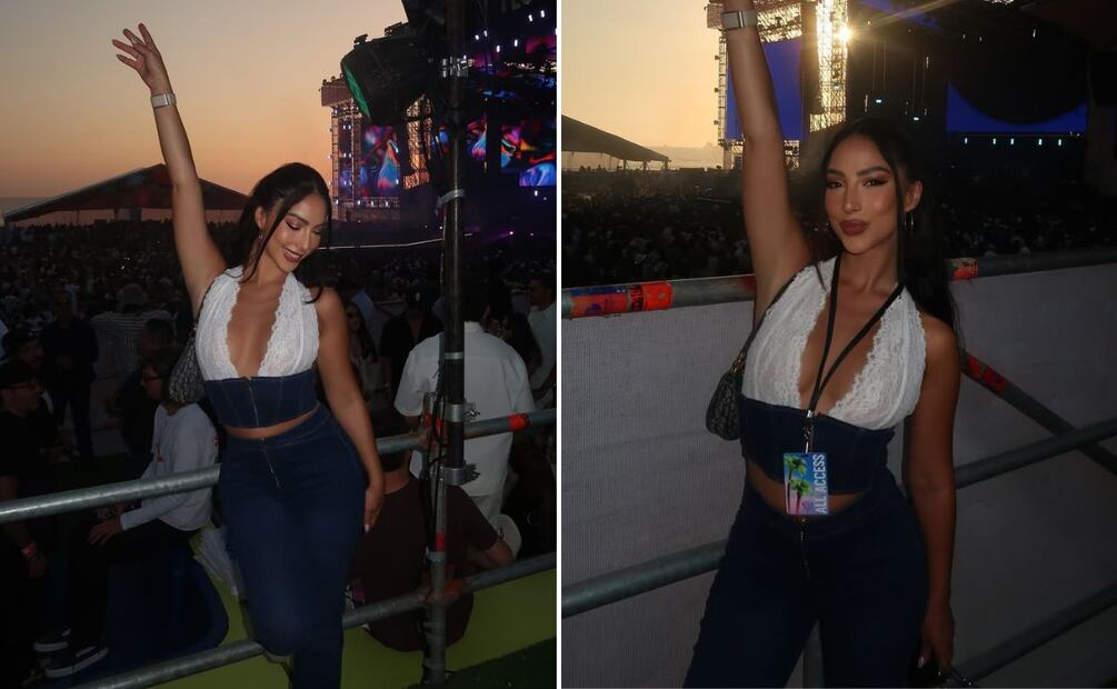 El total denim es una gran apuesta para festivales. Foto: Especial. Instagram @oficialmariachacon