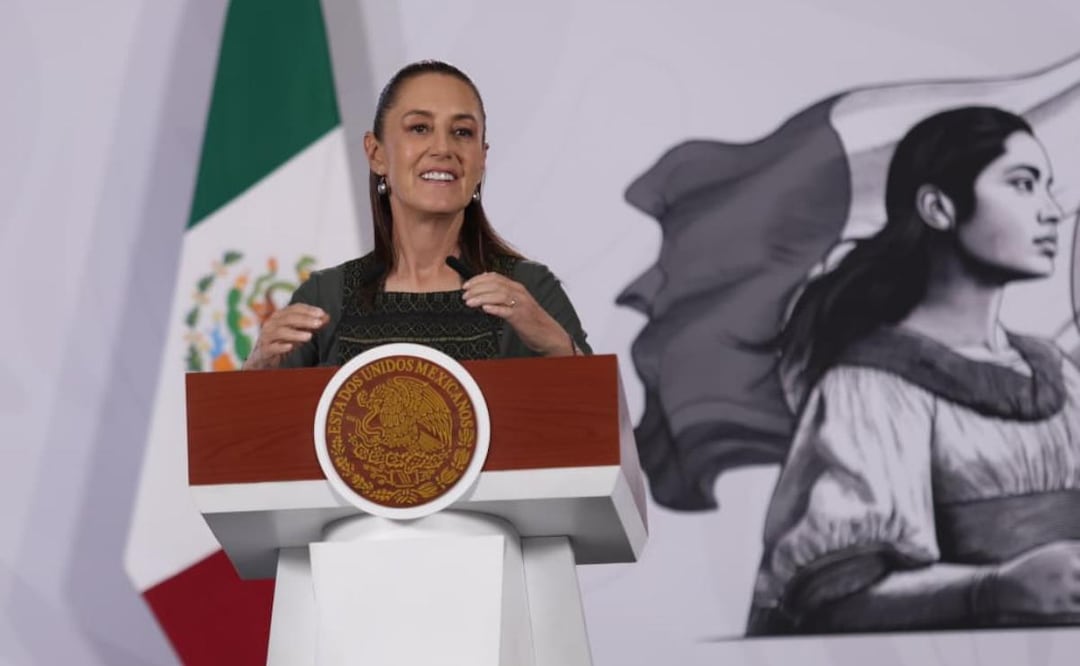 Presidenta Claudia Sheinbaum durante su conferencia de prensa este 12 de junio desde Palacio Nacional. Foto: Carlos Mejía / EL UNIVERSAL