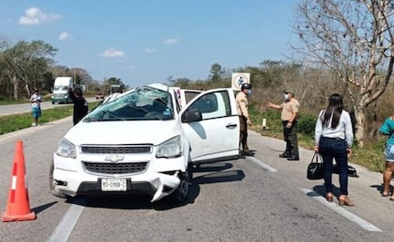 Volcadura deja seis trabajadores del Tren Maya lesionados en carretera Mérida-Cancún