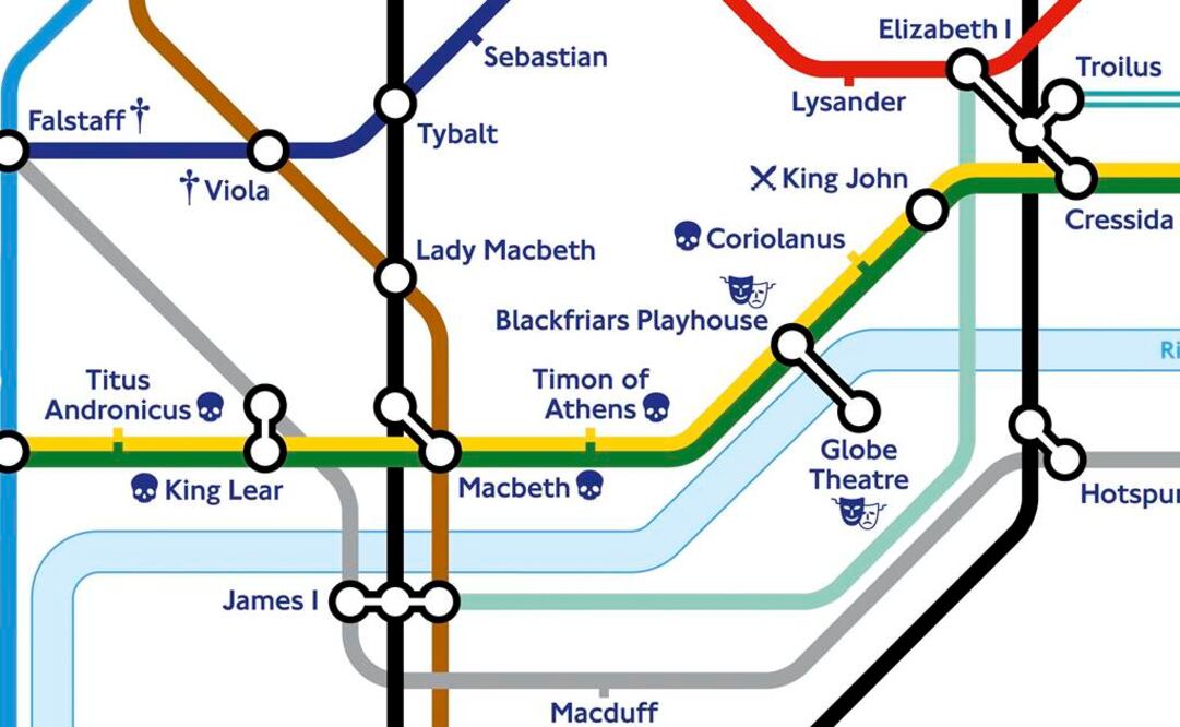 El plano también destaca las ubicaciones de tres de los teatros donde en los siglos XVI y XVII se interpretaron obras del dramaturgo inglés. FOTO: EFE. 