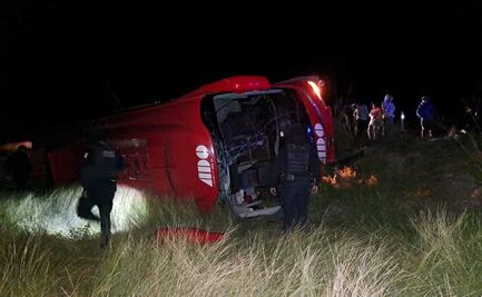 Volcadura de autobús deja 9 heridos en Tamaulipas