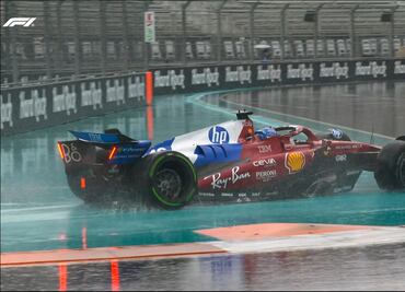 VIDEO: Leclerc choca en la vuelta de formación y no saldrá en el mojado sprint de Miami