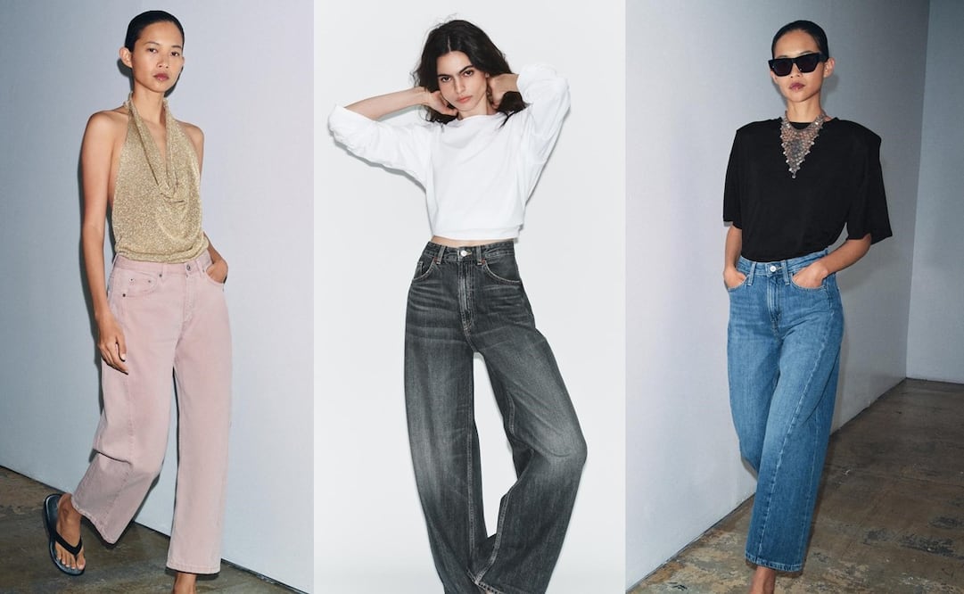Zara nos confirma que los jeans con siluetas amplias y cortas serán un hit en las siguientes temporadas. Foto: Zara