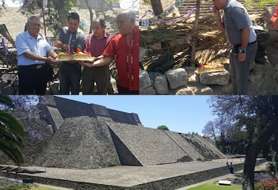 Celebran un año de hoyo en barda de zona arqueológica de Tenayuca