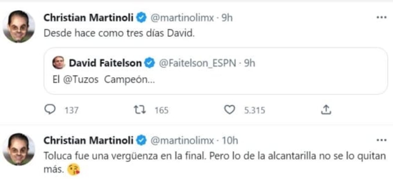 Christian Martinoli acepta humillación del Toluca en la final y manda un mensaje a los americanistas