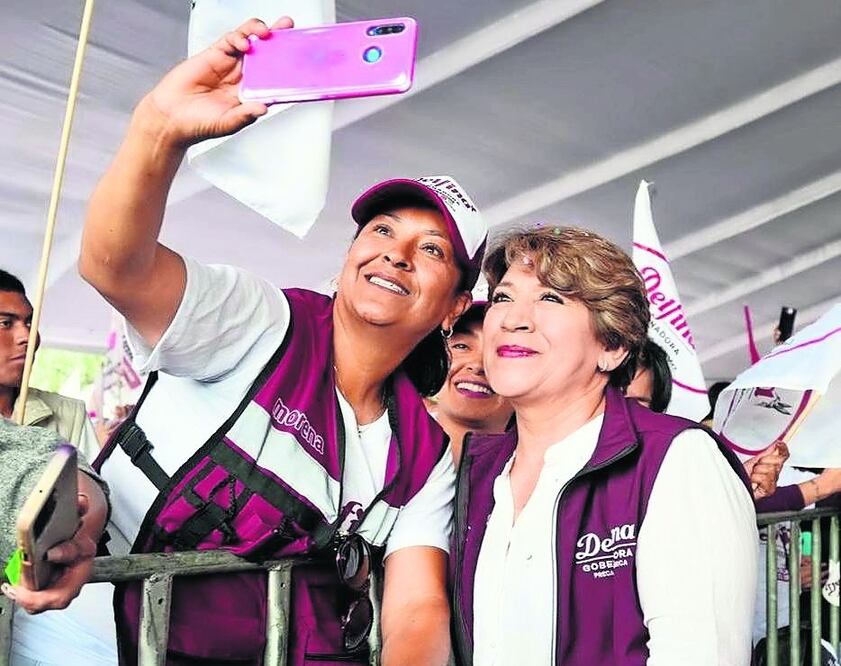 En Acolman, la candidata Delfina Gómez aseguró que ayudará a que las mujeres sean independientes, Foto: Especial