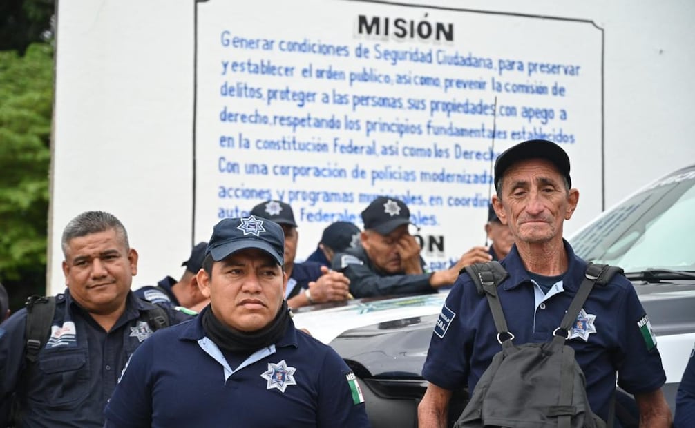 Más de 400 policías realizan paro de labores en Macuspana, Tabasco (19/01/2026). Foto: Luma López / EL UNIVERSAL