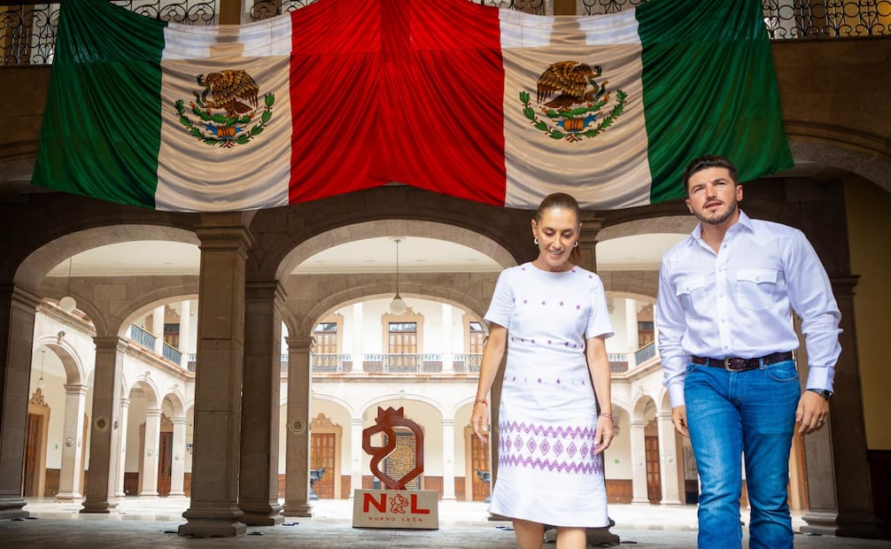La presidenta de México, Claudia Sheinbaum, y el gobernador de Nuevo León, Samuel García. Foto: Facebook @SAMUELGARCIASEPULVEDA