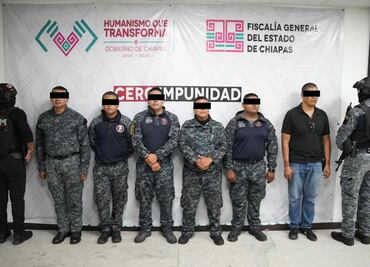 Ya suman seis policías de la Fuerza Pakal detenidos por tablear a detenido; están acusados de abuso de autoridad