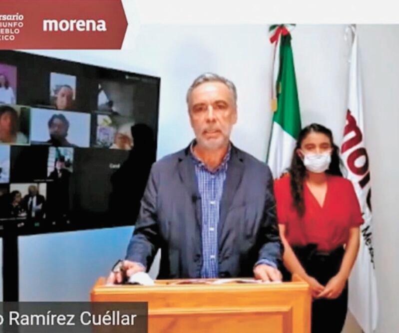 Se cumplirá con tribunal. Alfonso Ramírez, dirigente de Morena, reiteró que el partido cumplirá con las sentencias del TEPJF. Tomada de video