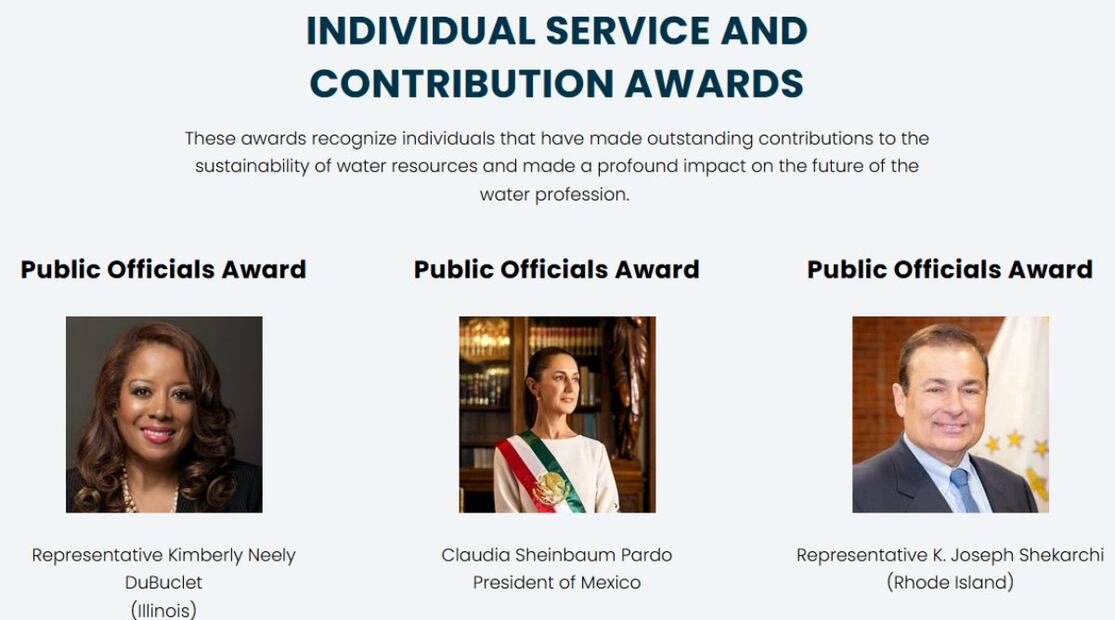 "Estos premios reconocen a personas que han realizado contribuciones destacadas a la sostenibilidad de los recursos hídricos y han tenido un profundo impacto en el futuro de la profesión del agua". Foto: Captura