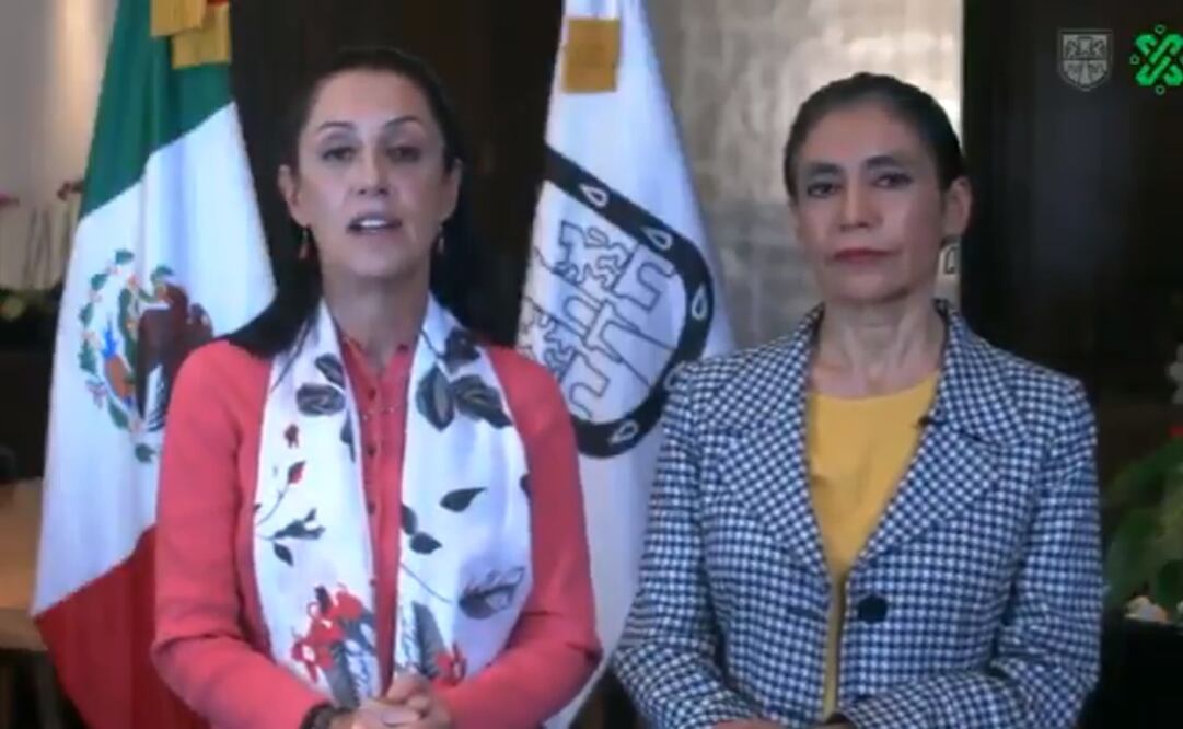 Claudia Sheinbaum, jefa de Gobierno de la Ciudad de México, y Oliva López Arellano, secretaria de Salud de la CDMX. Foto: captura tomada de video