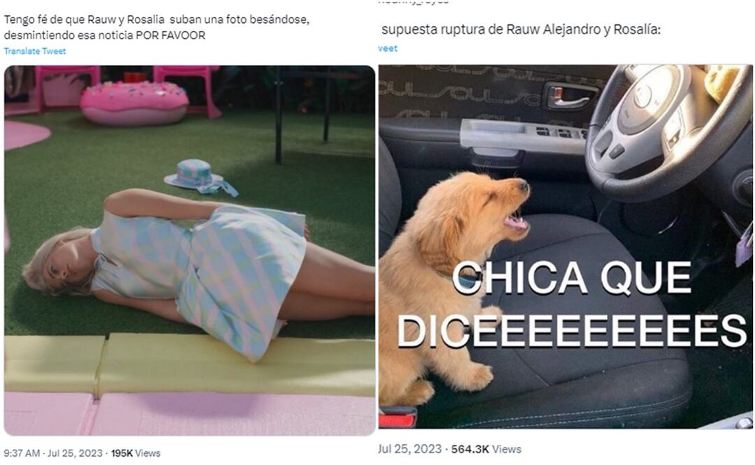 Memes supuesta ruptura Rosalía y Rauw Alejandro. Foto: Redes sociales