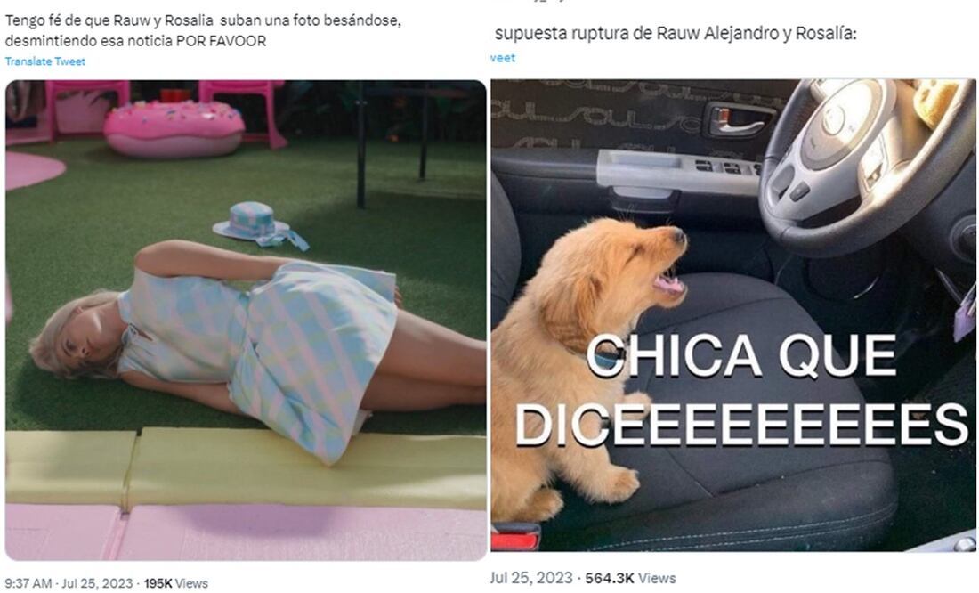 Memes supuesta ruptura Rosalía y Rauw Alejandro. Foto: Redes sociales