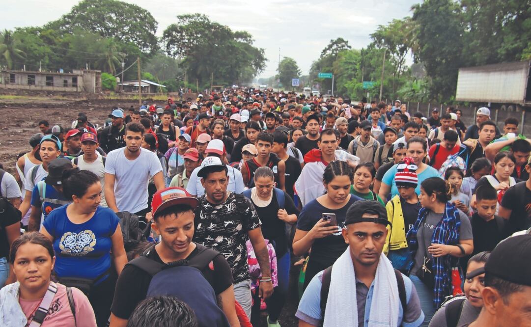 Migrantes, en el municipio de Tapachula en el estado mexicano de Chiapas. Foto: de JUAN MANUEL BLANCO. EFE