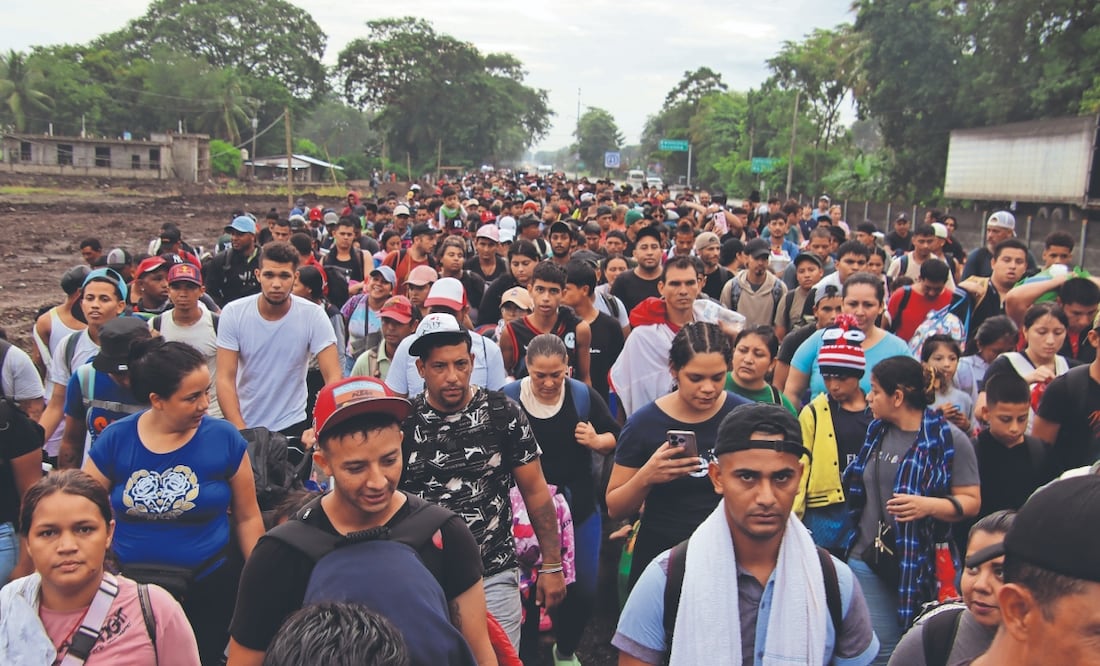 Migrantes, en el municipio de Tapachula en el estado mexicano de Chiapas. Foto: de JUAN MANUEL BLANCO. EFE