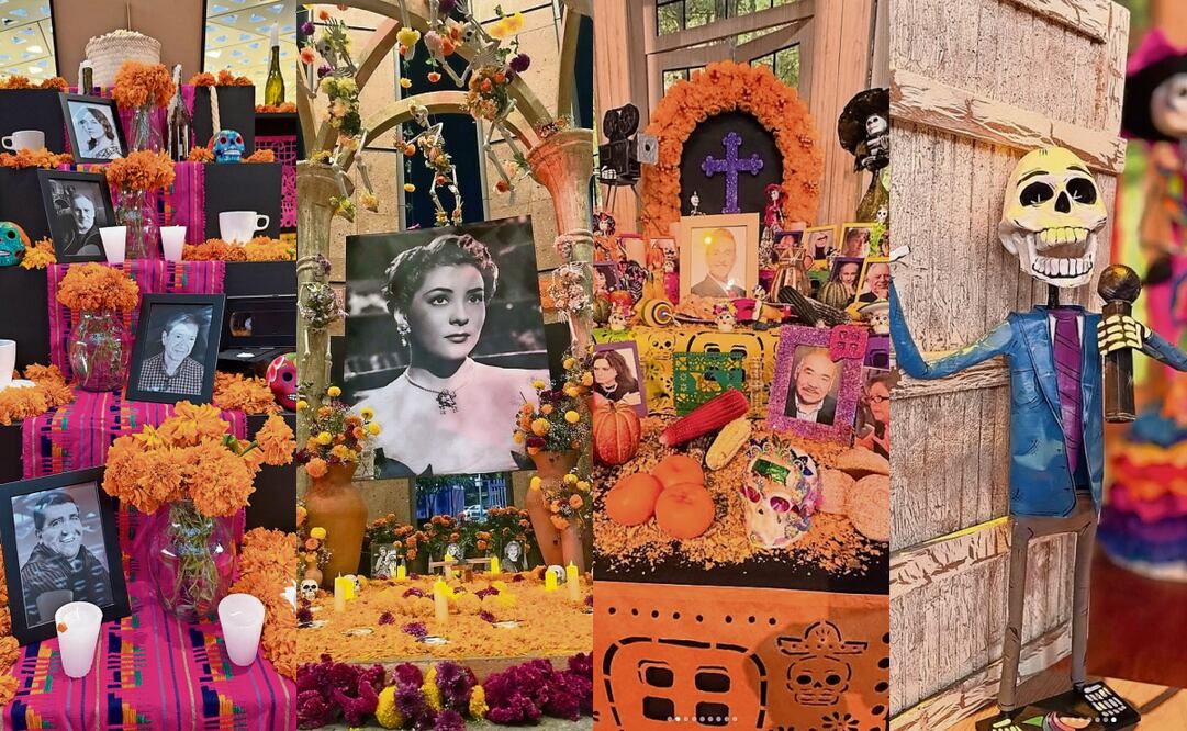 Ofrendas a Carlos Bonfil, Pepe Návar, Silvia Pinal y Daniel Bisogno en Día de Muertos 2025. Foto: Cineteca y Azteca Uno
